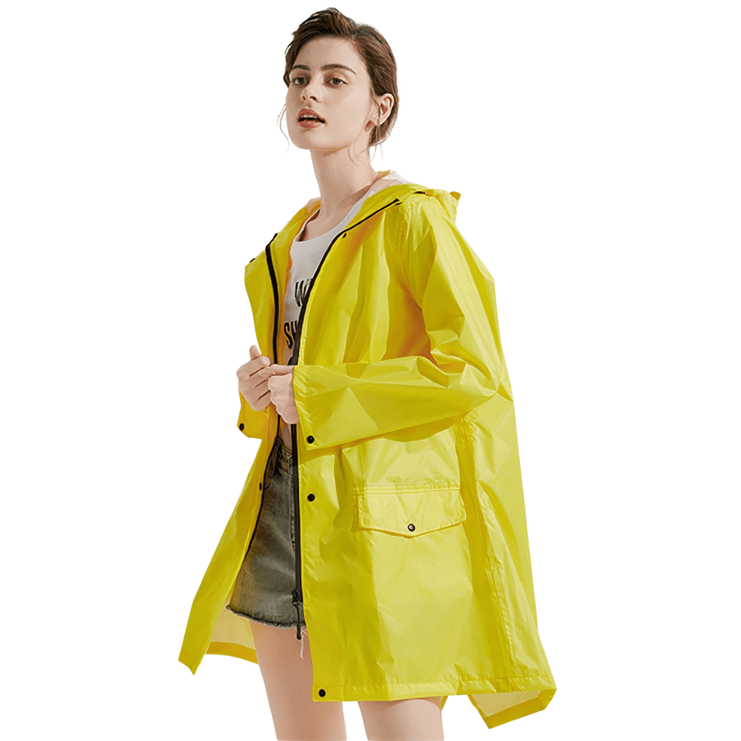 poncho de pluie jaune fluo