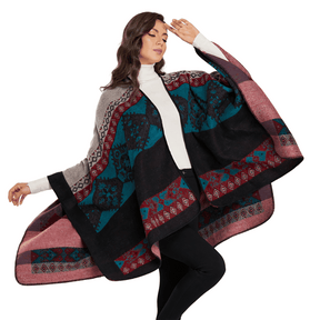 poncho cape en laine femme