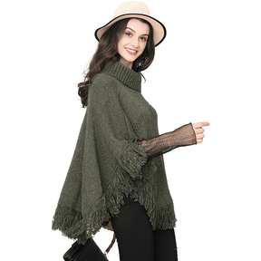 poncho court femme hiver