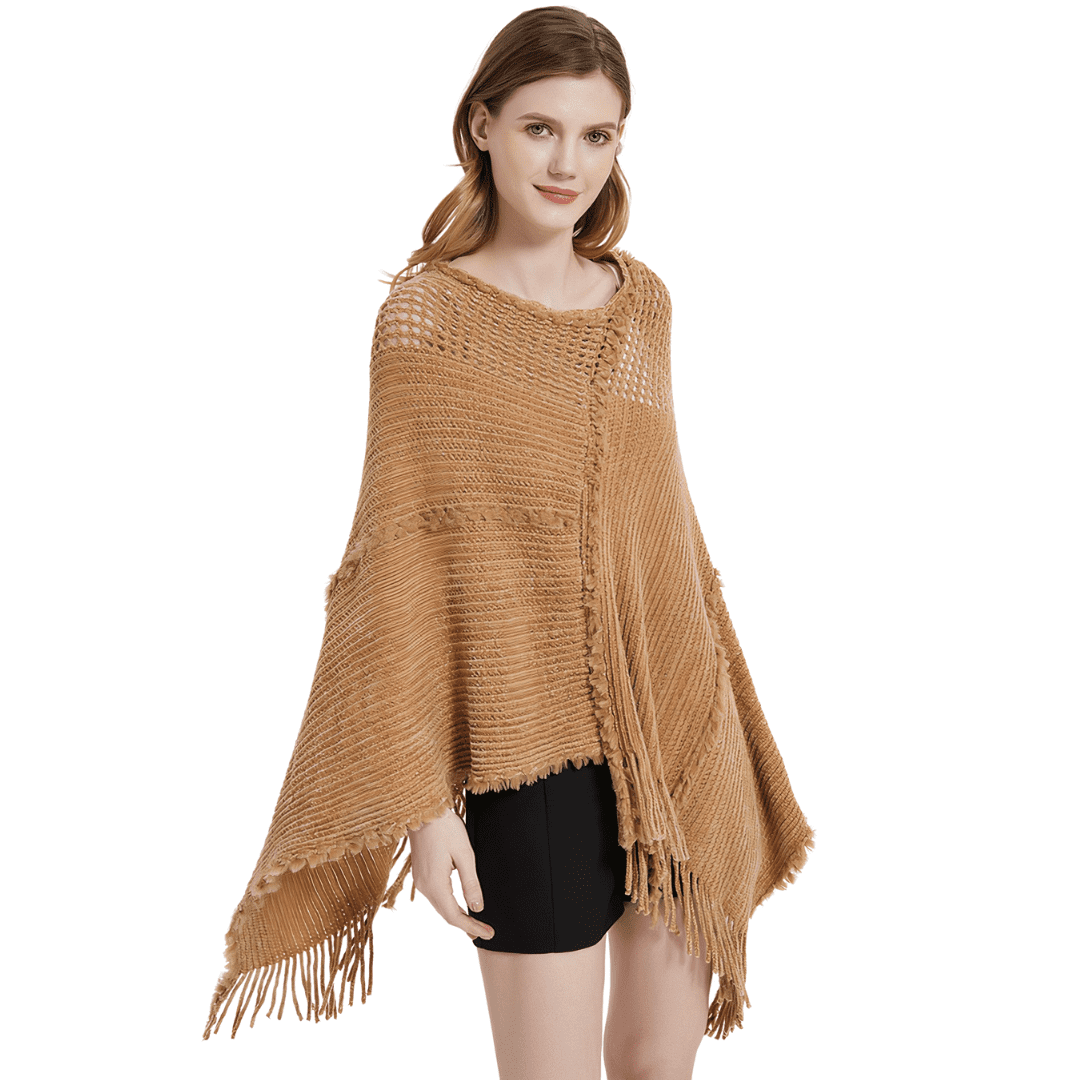 poncho maille femme