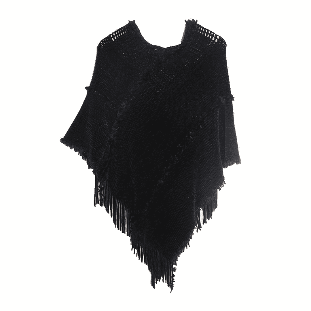 poncho maille noir